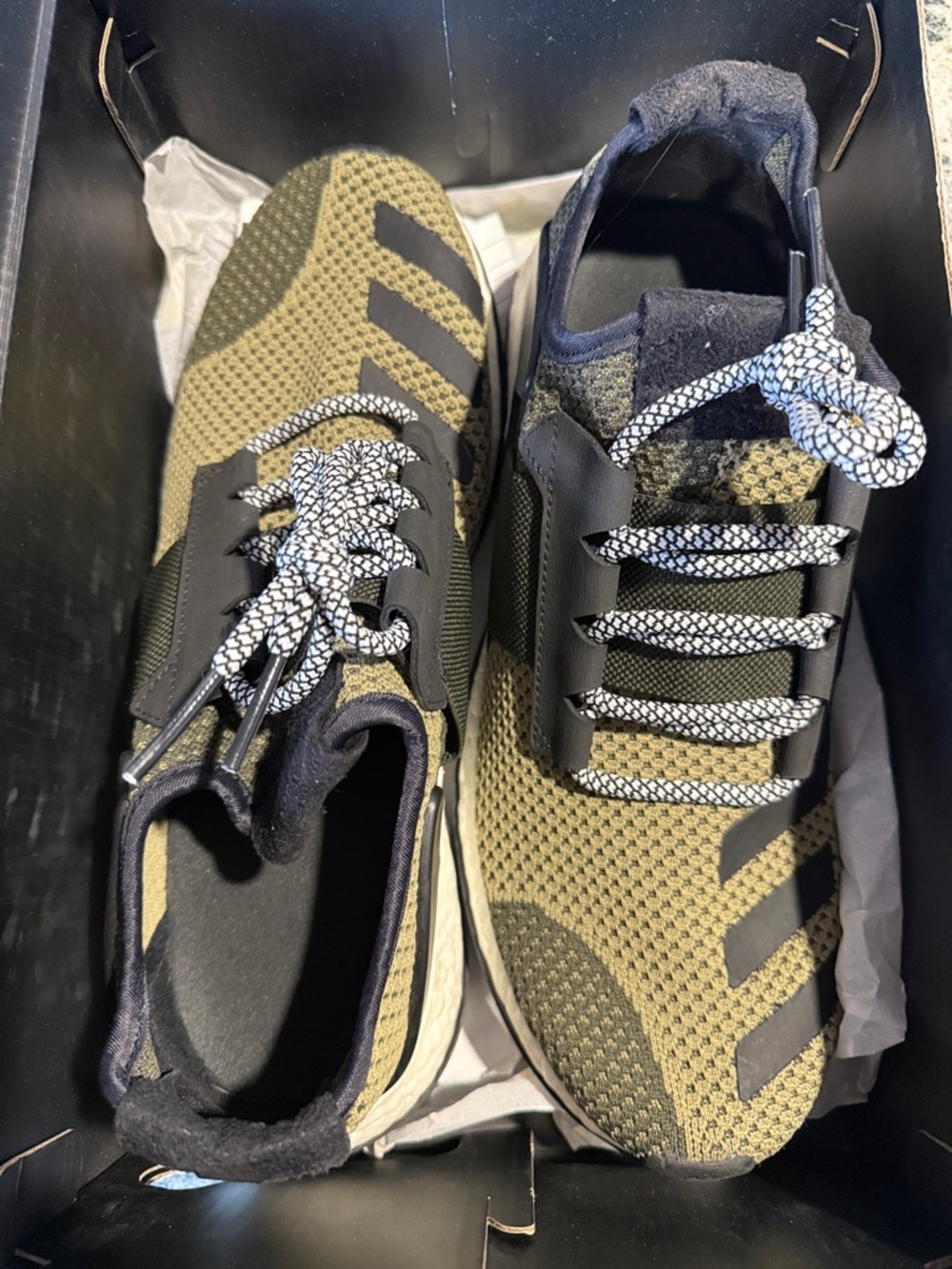Adidas Ado Pureboost ZG “Pantone Green” Olive Green Knit Athletic Sneakers